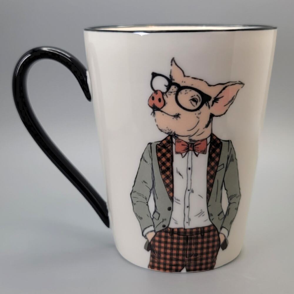 Hipster Pig in Glasses Anthropomorphic Animal Coffee Tea Mug - Signature 16.5 oz - Picture 5 of 11
